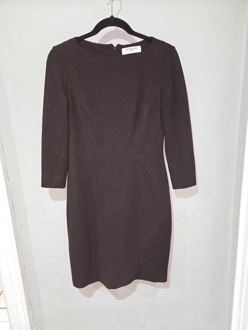 MM. Lafleur Dark Brown Long-Sleeve Sheath Dress